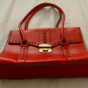 Red leather purse